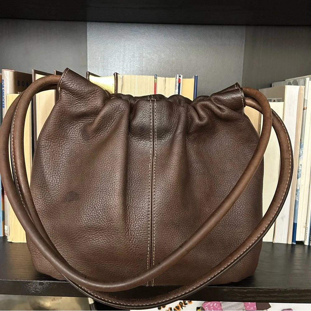 Fossil: Vintage Pebbled Dark Brown Leather Hobo/Shoulder Bag